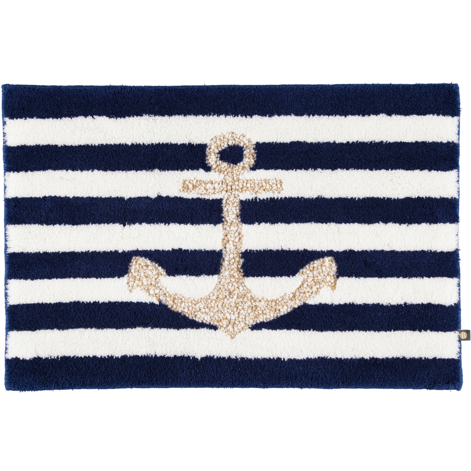Rhomtuft RHOMTUFT Badteppiche Anker royal-weiss-weiss-gold lurex - 1368